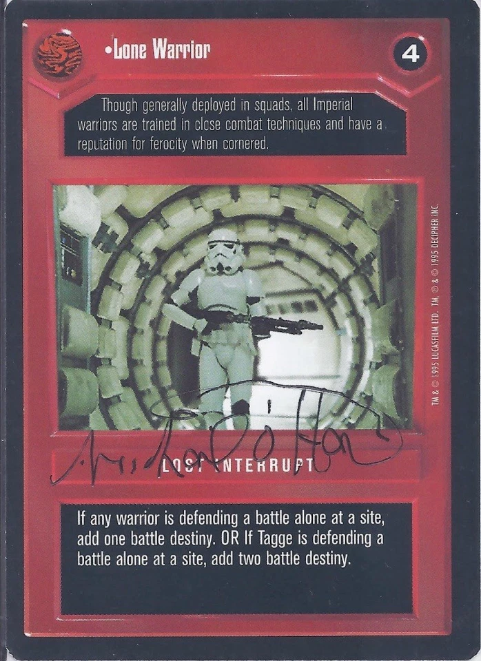 Star Wars CCG - Michael O‘Hagan † (Stormtrooper) - autograph / signed card - Bild 1 von 1