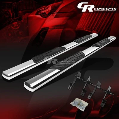 KIT ESTRIBO BARRA NERF PASO LATERAL OVALADO PLATEADO 5" PARA FORD F150 01-03 DOBLE CABINA Foto 1 de 4