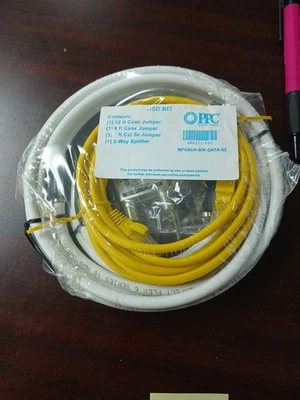 PPC 606211-PPC HSD Kit 12ft 6ft Coax Jumper , 7ft Cat 5e Jumper , 2-Way Splitter - Image 1 of 2