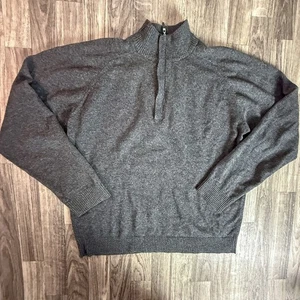 Neiman Marcus 100% Cashmere Gray Half Zip Pullover Sweater Men’s Medium M - Picture 1 of 5