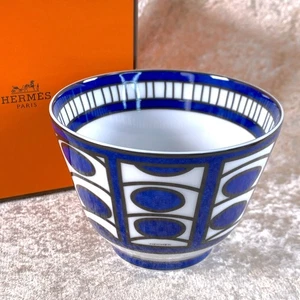 Hermes Paris Bleus D'Ailleurs Bowl Cup No.2 Porcelain Tableware with Box - Picture 1 of 10