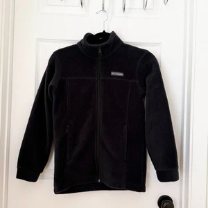 Kids Columbia Full Zip Fleece Jacket Winter Casual in Black Size Medium (10-12) - Picture 1 of 8