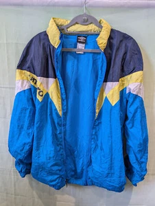 Vintage 90s Umbro Windbreaker Jacket ,| Blue Yellow Retro Track Top , Size M - Picture 1 of 12