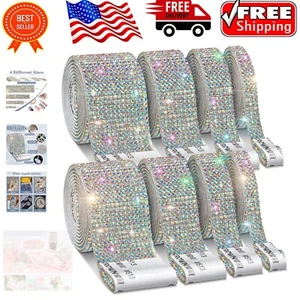 Luxury Rhinestone Ribbon Rolls: 8 Yards of Bling for DIY Crafts & Decorations - Picture 1 of 9