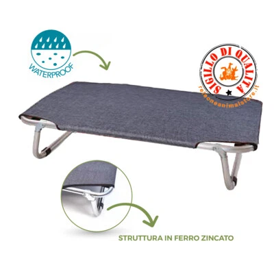 Brandina Fissa per Cani in alluminio con telo Waterproof Grigio Sempre Tesa  - Immagine 1 di 2