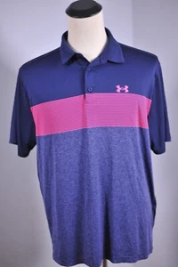 Under Armour Playoff Poloshirt Navy Stripe Herren XL - Bild 1 von 4