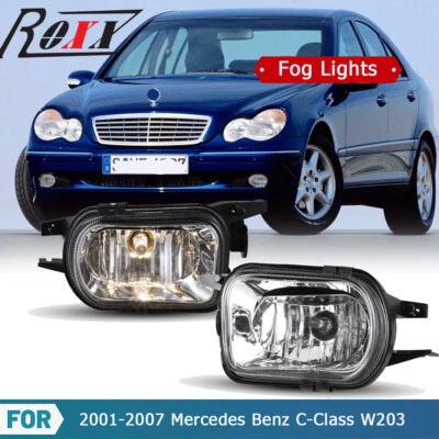 PAR de luces antiniebla transparentes para parachoques Mercedes Benz Clase C 2001-2007 luces de conducción Foto 1 de 4