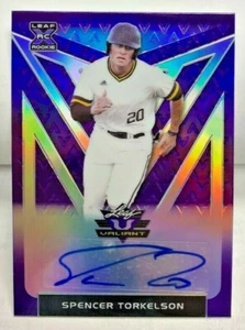 Spencer Torkelson 2020 Leaf Valiant PURPLE Prismatic Autograph Auto #d/25 TIGERS - Picture 1 of 2