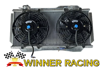 Radiador de aluminio personalizado para Lotus Elan S2 1,6 L + Ventilador eléctrico de 9" x 2 Foto 1 de 4