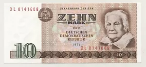 Germany Democratic Rep. 10 Mark 1971 Pick 28.b UNC Uncirculated Banknote - Picture 1 of 2