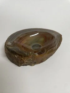 VINTAGE NATURAL POLISHED AGATE TRAY. - Picture 1 of 7