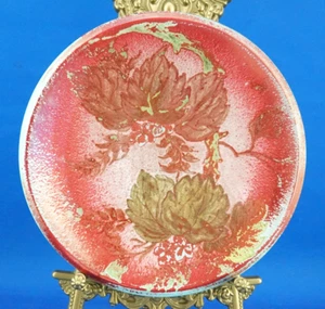 Leandro Lega Faenza Italy Plate ceramic majolica leaves lustre 1900 style Gatti - Picture 1 of 24