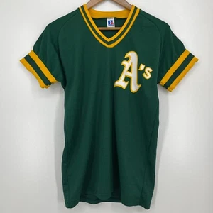 Oakland Athletics Baseball Jersey Men's S Green Vtg 1980's Made In USA Russell - Picture 1 of 10