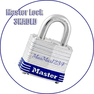 Master Lock 1-9/16 Zoll Vorhängeschloss aus laminiertem Stahl 3KADLD - NEU - schneller Versand - Bild 1 von 3