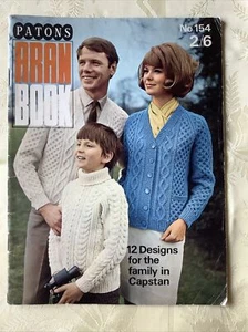 Patons knitting pattern Aran Book 154, vintage. 12 family designs Capstan - Picture 1 of 14