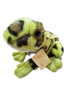 Miyoni von Aurora weich gefleckter grüner Frosch 9 Zoll Plüschtier Stofftier Spielzeug Neu mit Etikett - Bild 1 von 5