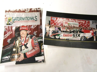 NHRA 1999 John Force Castrol GTX Mustang FunnyCar Winner Drag Racing Photographs Foto 1 de 3
