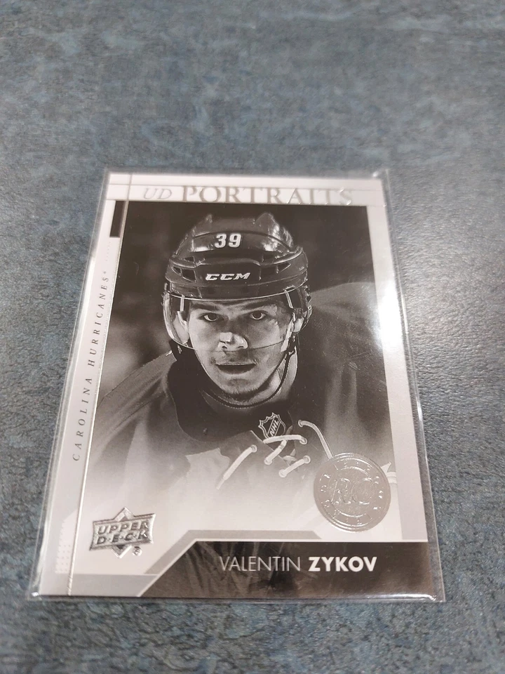 Valentin Zykov UD Portraits Carolina Hurricanes Rookie RC Hockey Card  - Image 1 of 1
