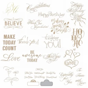 Greetings and Wishes Hot Foil Plate Dies Scrapbooking Embossing Craft DIY Card - Picture 1 of 26