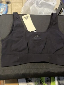 New Adidas Stretch Seamless Wireless Lounge Bra Size M, Black, Wireless - Picture 1 of 4