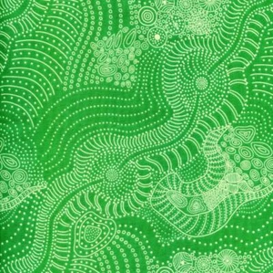 Dreamtime River Bed Green Australian Quilt Sew Fabric M&S TEXTILES - Picture 1 of 1