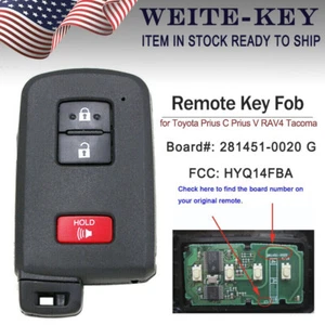 Smart Remote Key Fob 3 Button HYQ14FBA 281451-0020 G for Toyota RAV4 Prius C V - Picture 1 of 4