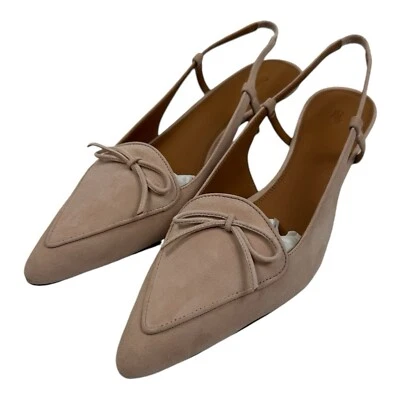 Polo Ralph Lauren Nude Pink Womens Suede Short Heel Pointed Toe Size 8B NIB - Image 1 of 4