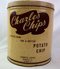 Vintage Charles Chips 1 Pound Empty Potato Chip Tin Container Mountville Pa