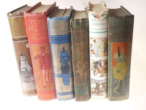 Bundle of Edwardian Boys Adventure Books 1900s Sunday School Prizes Cloth Cover - Picture 1 of 23