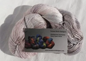 1 Skein TERESA RUCH Hand Dyed Oregon DK 100% Tencel Yarn Pale Pink Mauve Gray - Picture 1 of 3