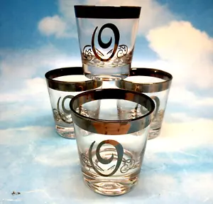 4 Initialen O Buchstaben MONOGRAMM Königinnen Lustreware Vitreon SILBERRAND MCM - Bild 1 von 3
