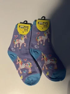 Unicorn Foozys Girls Kids Crew Socks - Picture 1 of 1
