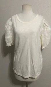 NWT Lauren Ralph Lauren Size PL Short Sleeve Winter Cream Round Neck Top $79.50 - Picture 1 of 10