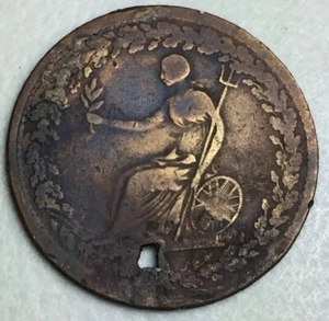 1814 CANADA HALF PENNY TOKEN Britannia & Spread Eagle - Picture 1 of 7