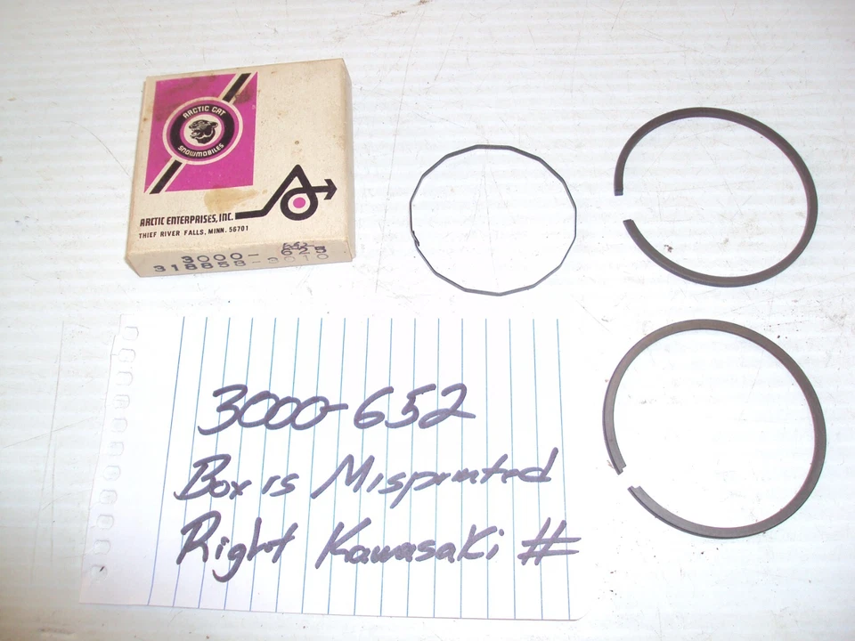 Anillos de pistón Arctic Cat EXT 290 1972 EXT 290, 3000-652 de colección NOS, OEM Foto 1 de 1