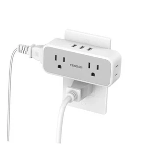 Surge Protector Outlet Extender, Multi 7 Outlets Grey with Surge Protector - Picture 1 of 7