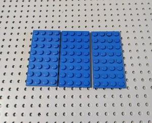 LEGO Platte Bauplatte Basisplatte flach 3 stk blau 4x8 blue Plate 3035 R2 - Bild 1 von 1