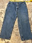 Carhartt Jeans Med Wash Blue Original Dungaree Fit Carpenter Workwear Sz 38x30
