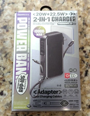 Remax Powerbank 10000 MAH 2 in 1 Charger And Powerbank New In Box - Image 1 of 4