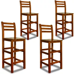 CASARIA® Tresenhocker Barstuhl Barhocker mit Lehne 4er Set Holz Küche Bar Hocker - Bild 1 von 5