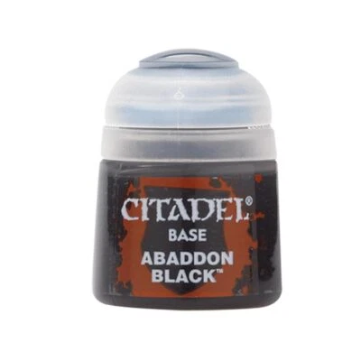 Games Workshop Citadel Base Paint: Abaddon Black 12ml Warhammer 21-25