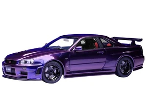 NISSAN NISMO R34 GT-R Z-TUNE RHD MIDNIGHT PURPLE 1/18 MODEL CAR AUTOART 77464 - Picture 1 of 14