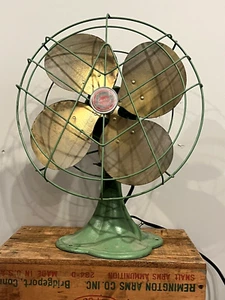Vintage 1930s Emerson Junior Desk Fan 2660-B With Gold Blades Working (10A) - Picture 1 of 16