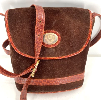 Boots 'N Bags Brown Suede Leather Bucket Bag CrossBody Shoulder Purse Handbag - Image 1 of 4
