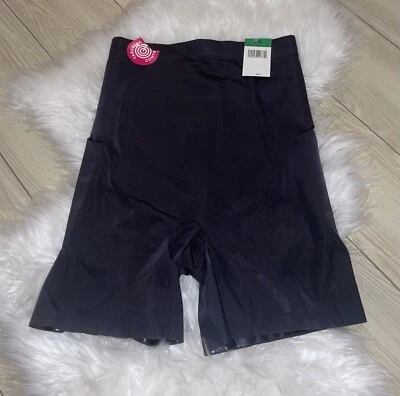 Maidenform DMS088 Womens High Waist Girlshorts Shapewear L Large Black New - Image 1 of 4