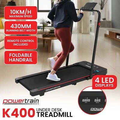 Powertrain K400 Electric Under Desk Treadmill Walking Pad Foldable Handrail - image 1 of 4