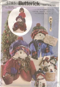 5785 Butterick Sewing Pattern Stuffed Snowman Luv n' Stuff 28 Inch & 11 Inch - Picture 1 of 2