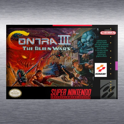 Contra III 3 The Alien Wars Videojuego Caja Arte *SNES* Imán Alta Calidad Foto 1 de 2