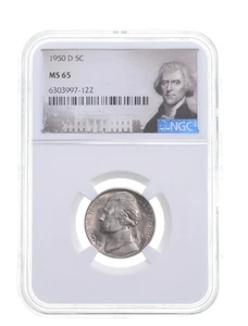 1950-D MS65 Jefferson Nickel NGC Graded Special Label *4194 - Picture 1 of 5