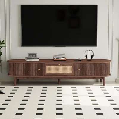 Suporte de TV Vinsetto design moderno para TVs 75", marrom escuro - Imagem 1 de 4